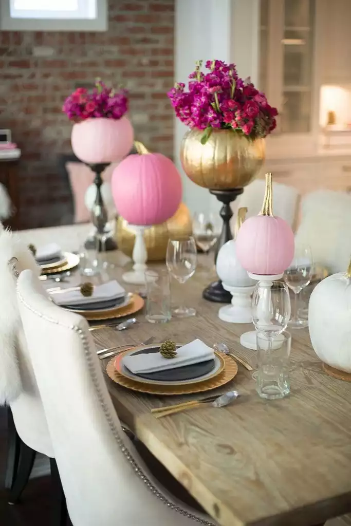 Pink and Gold Pumpkins