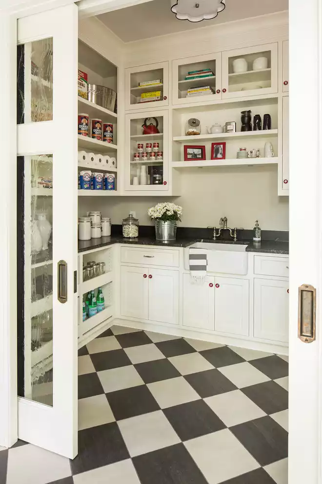 Pocket Pantry Door with Glass