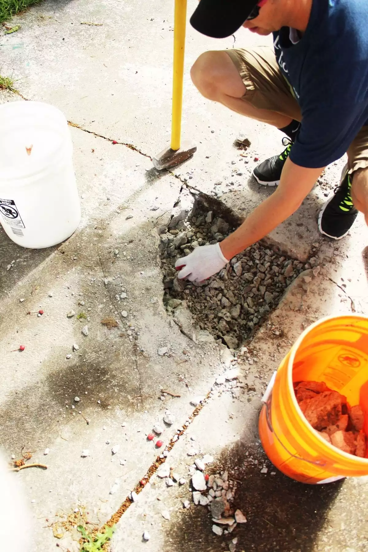 Best Way to Remove Concrete Slabs on a Patio step 4 progress