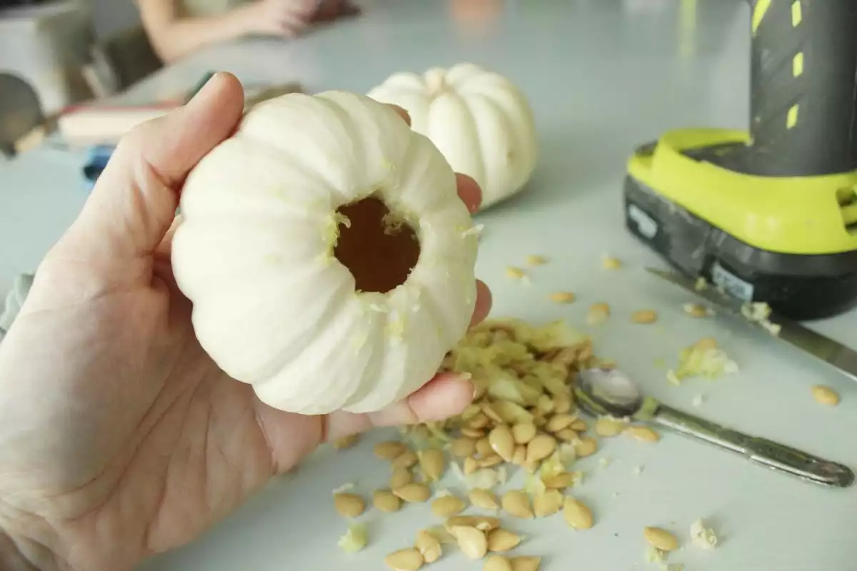 Pull out the stem and empty the seeds