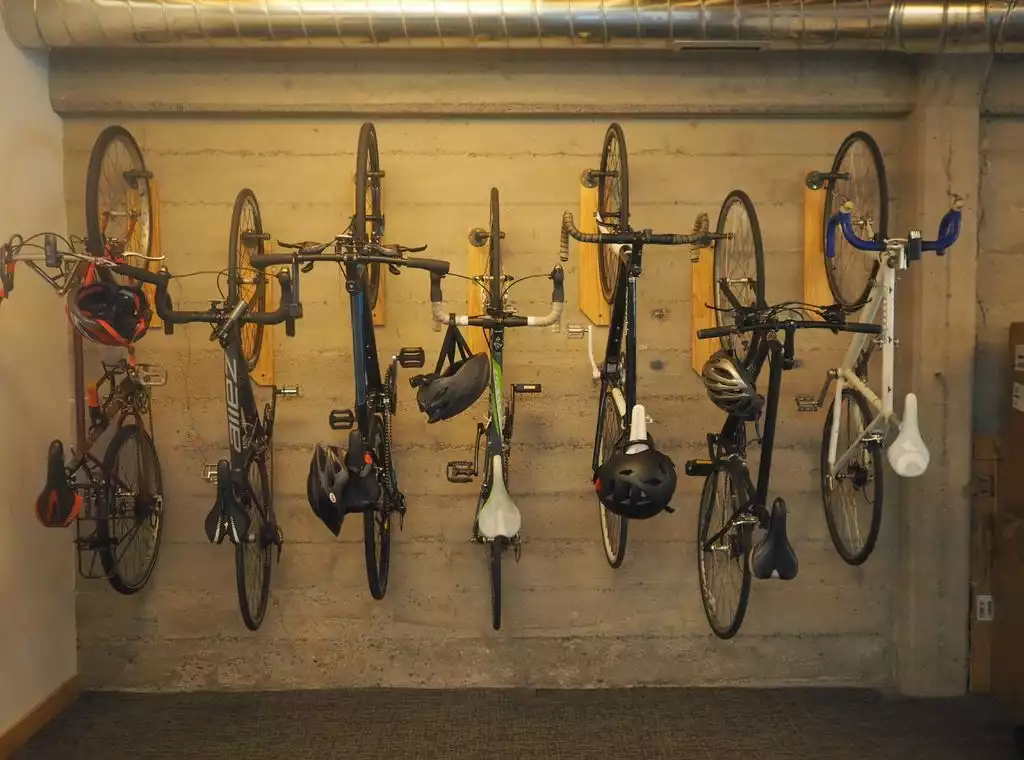 Reclaimed wood and pipe bike hanger