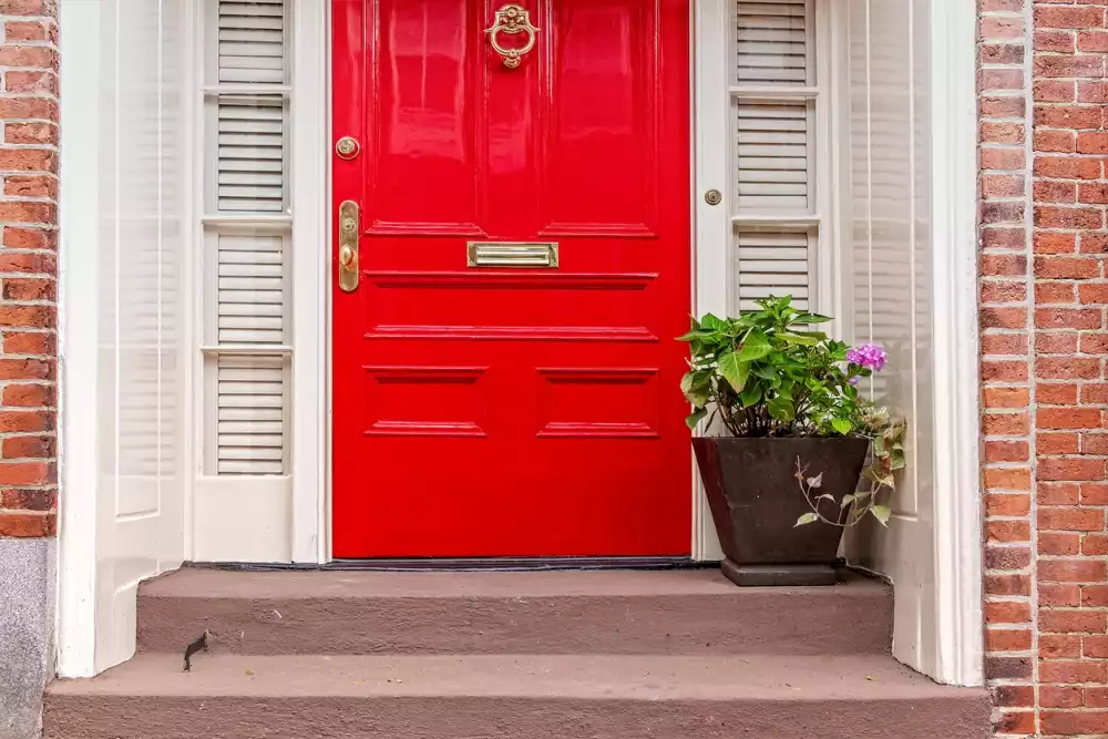 Red front door