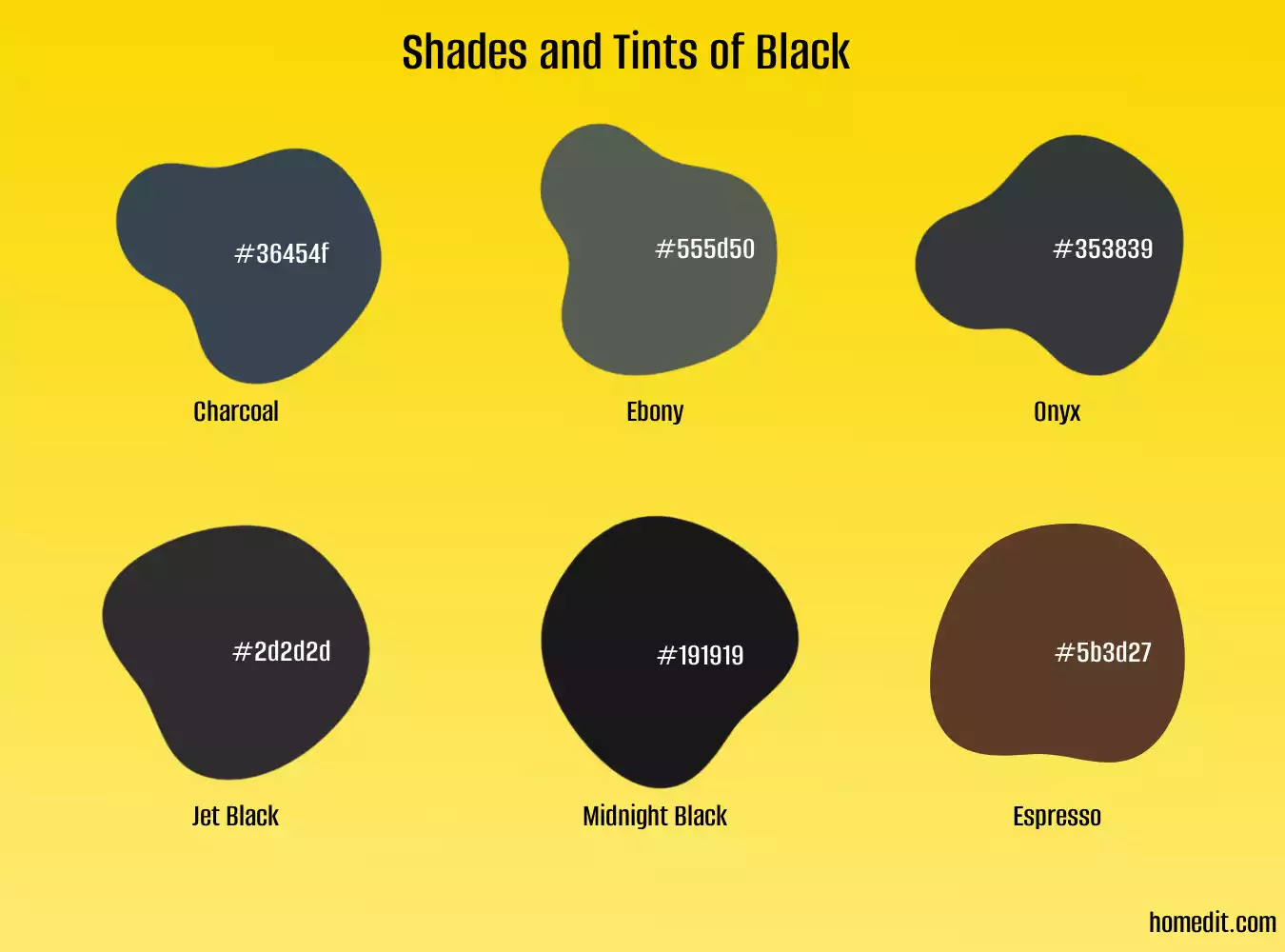 Shades and Tints of Black