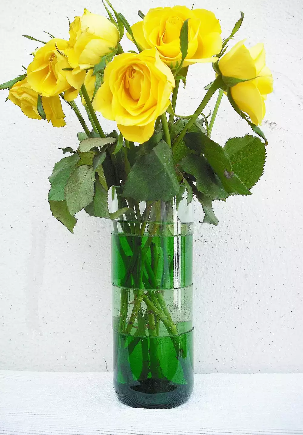 Sliced glass bottle