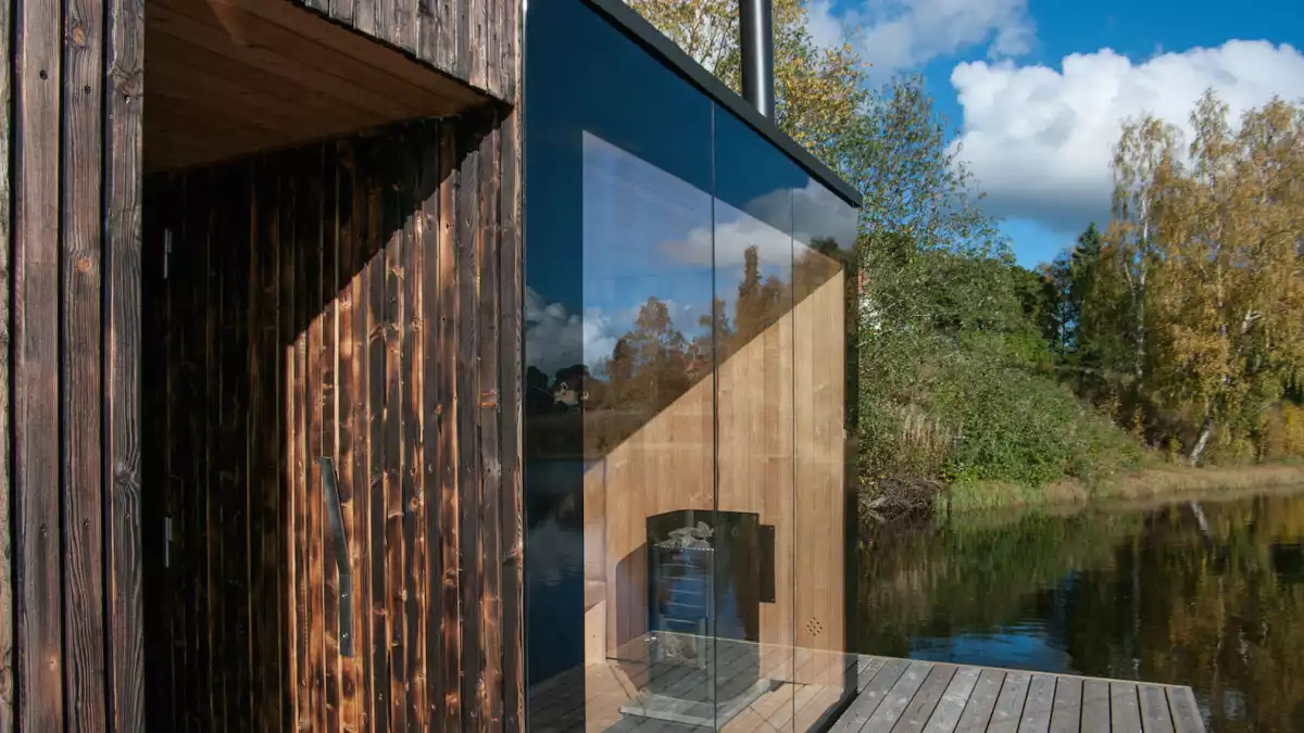 Small Architecture Workshop Floating Sauna glass wall