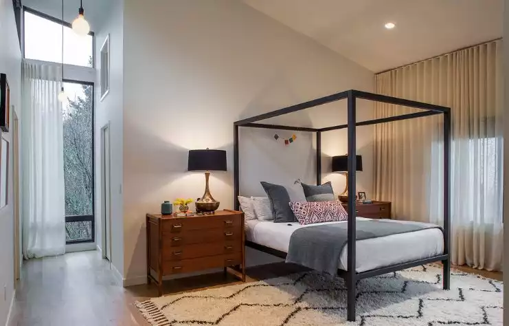 Small black bedroom frame