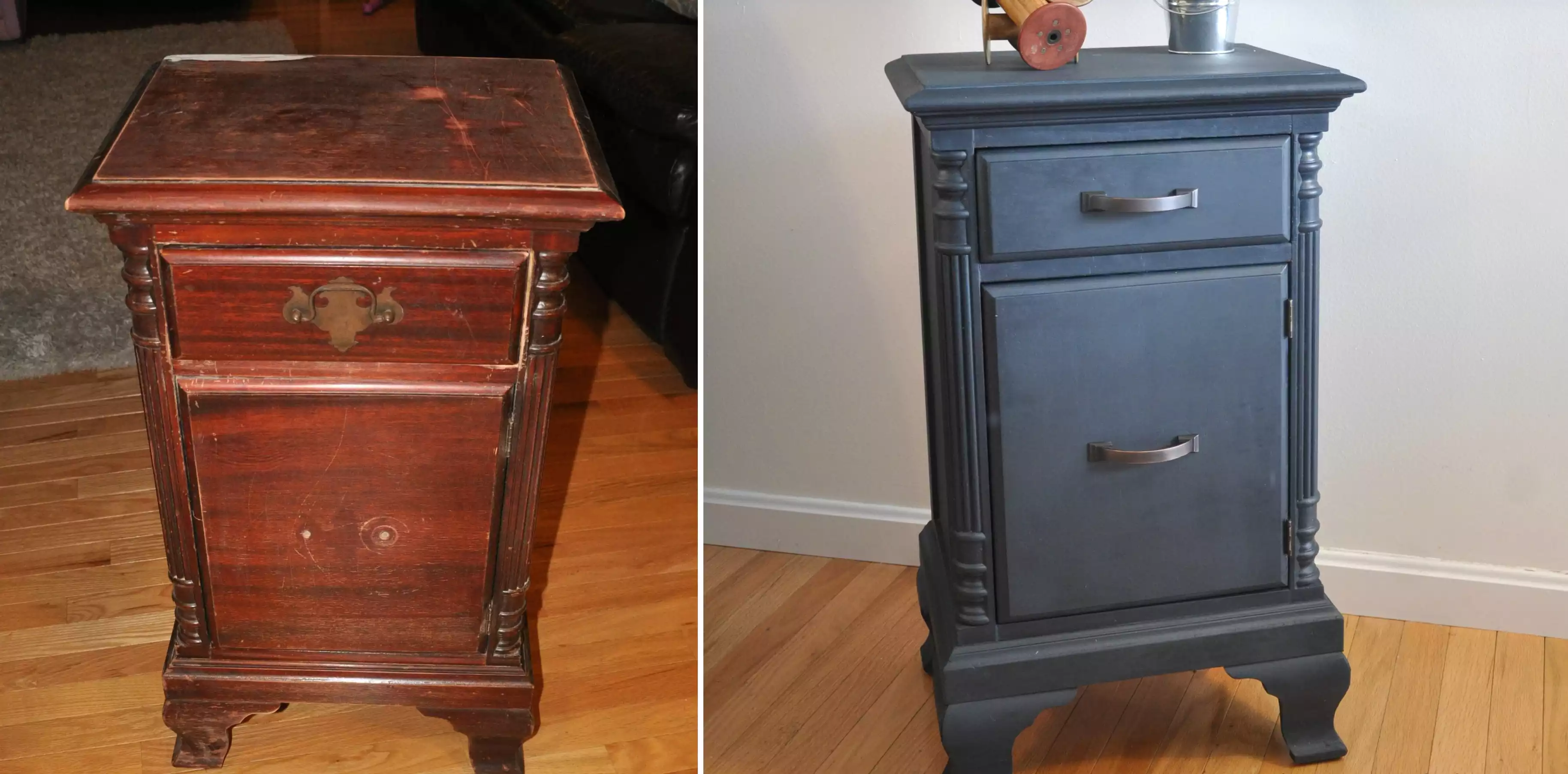 Small nightstand makeover with paint