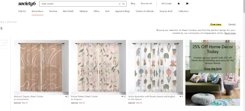 Society6 Curtains