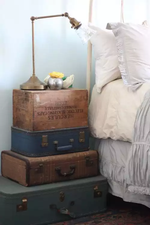 A super clever use for vintage suitcases