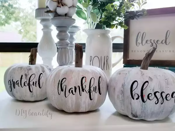 Thrifty Antiqued Pumpkins