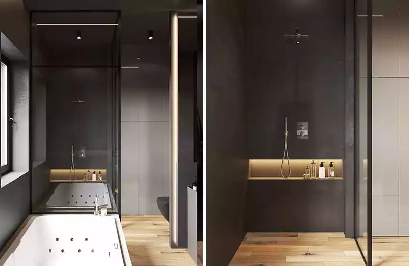 LED light for the shower niche