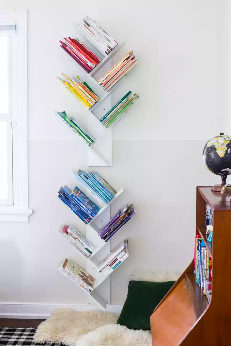 Wall hanging tree like bookshelf