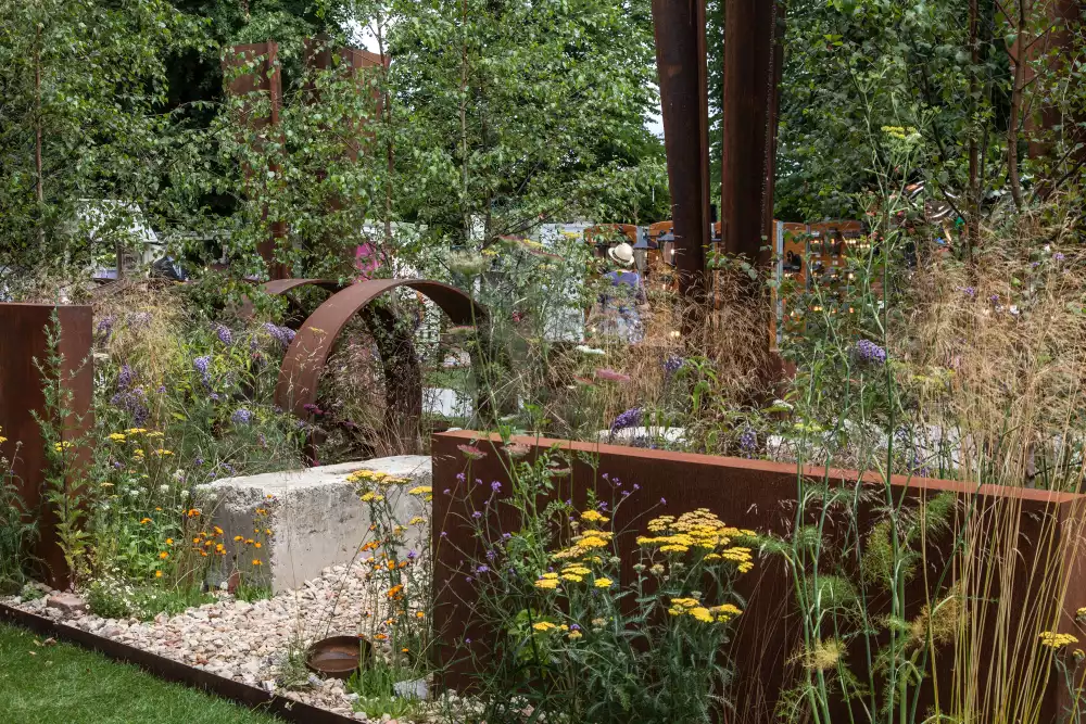 Watering Steel and Natural plants