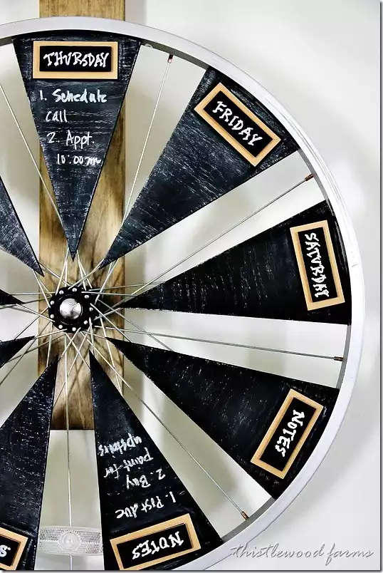 Wheel chalkboard calendar