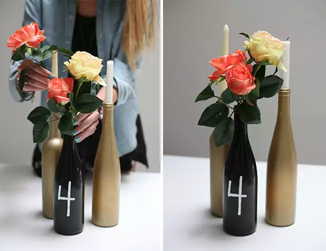 Wine bottle centerpiece
