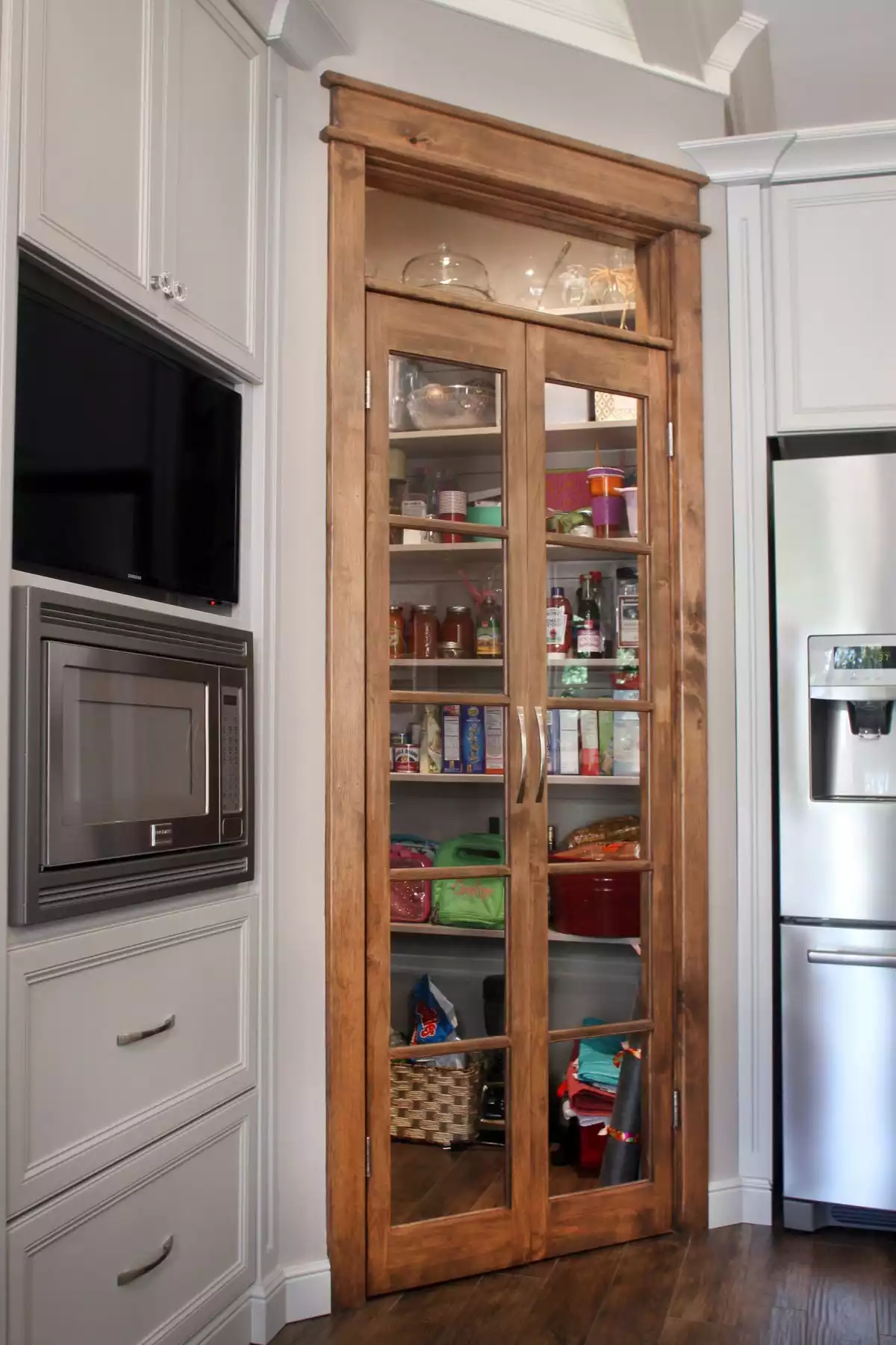 Wood Glass Pantry Door
