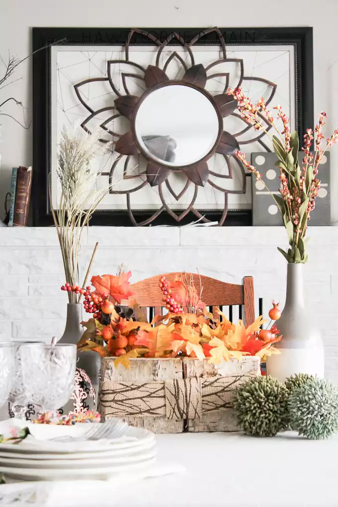 Woodsy fall centerpiece