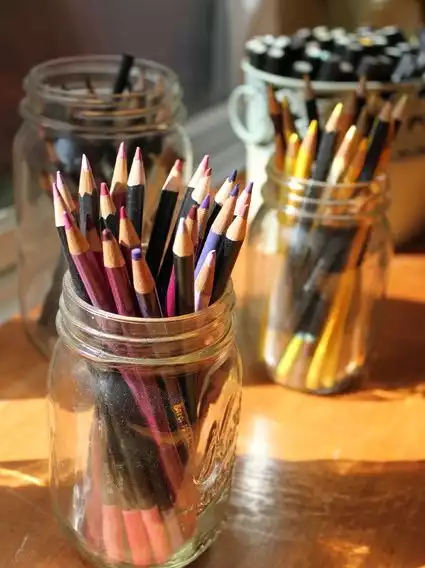 Mason jars pencil holder