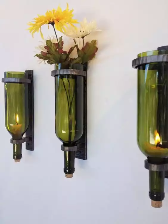wine bottle sconce