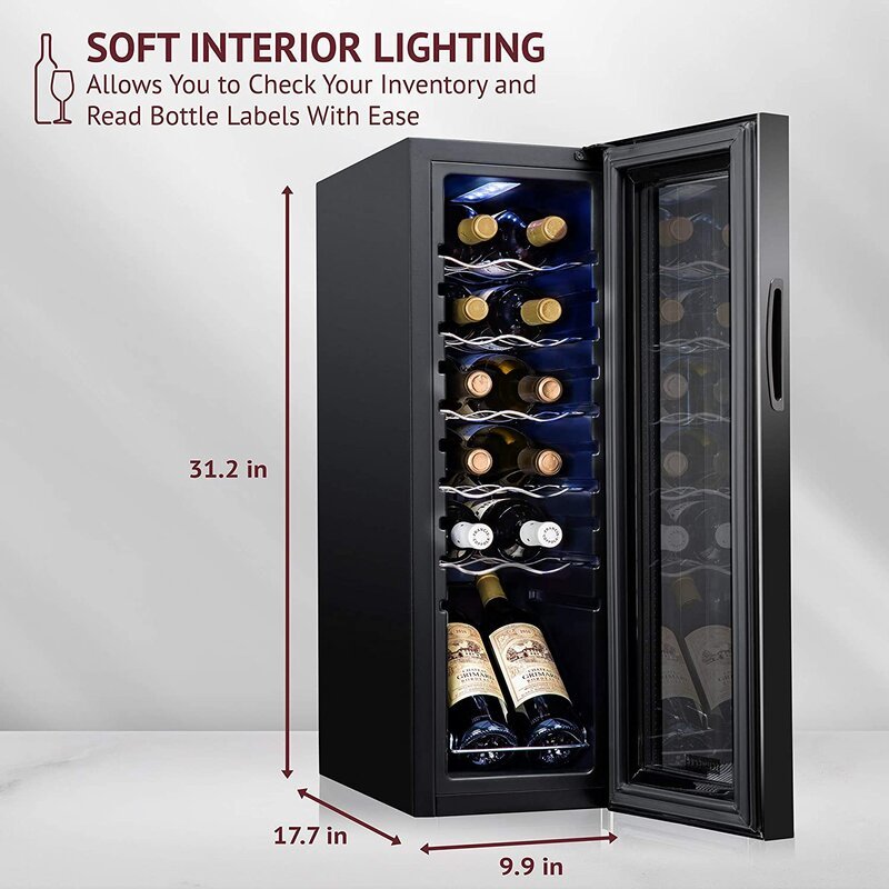 12 Bottle Single Zone Freestanding Wine Refrigerator