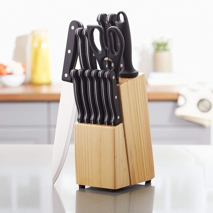 14 Piece Kitchen Knife Set with High Carbon Stainless Steel Blades