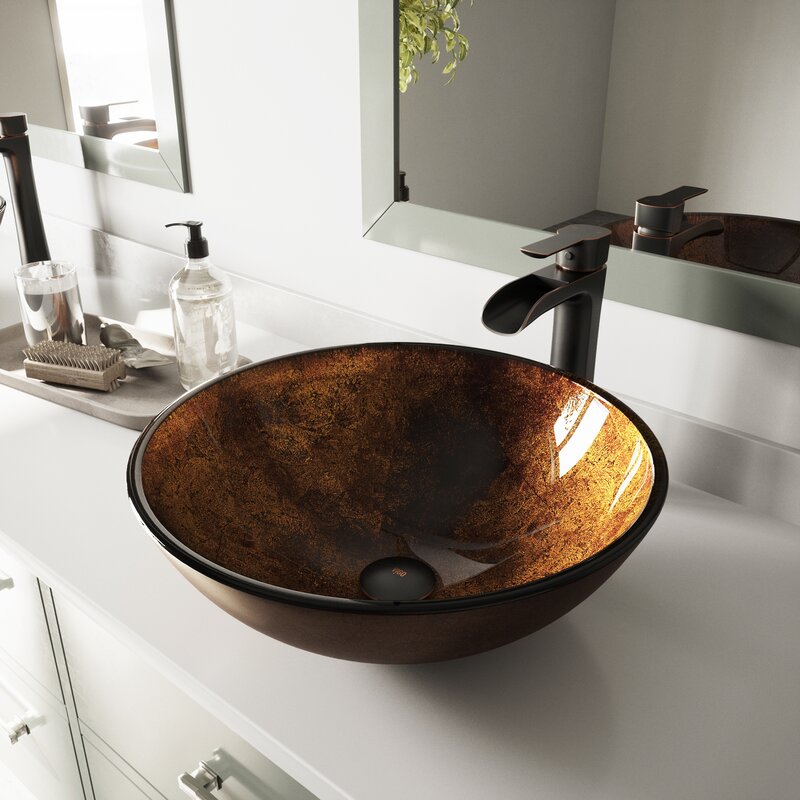 15. Russet Brown Handmade Vessel Sink