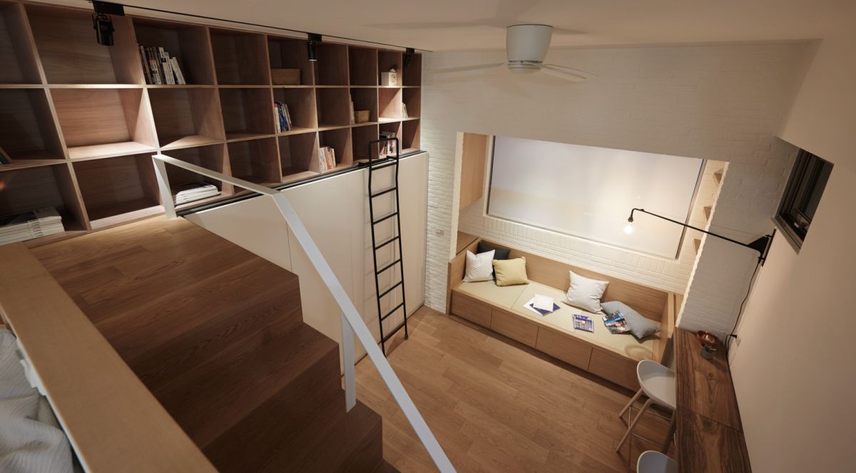 22m2 Apartment in Taiwan with plans by A Little Design view and storage