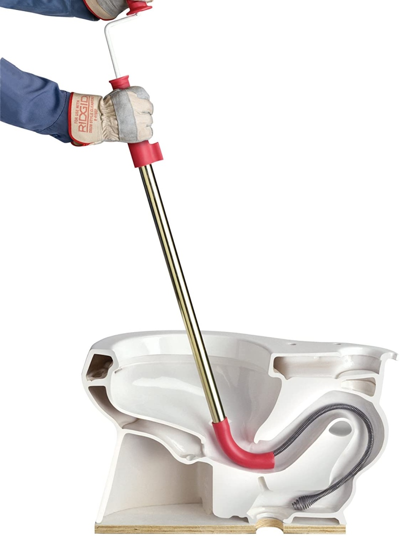 3-Foot Toilet Auger Snake with Bulb Head to Clear Clogged Toilets