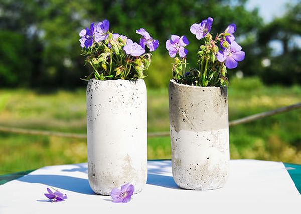 3 diy concrete vase