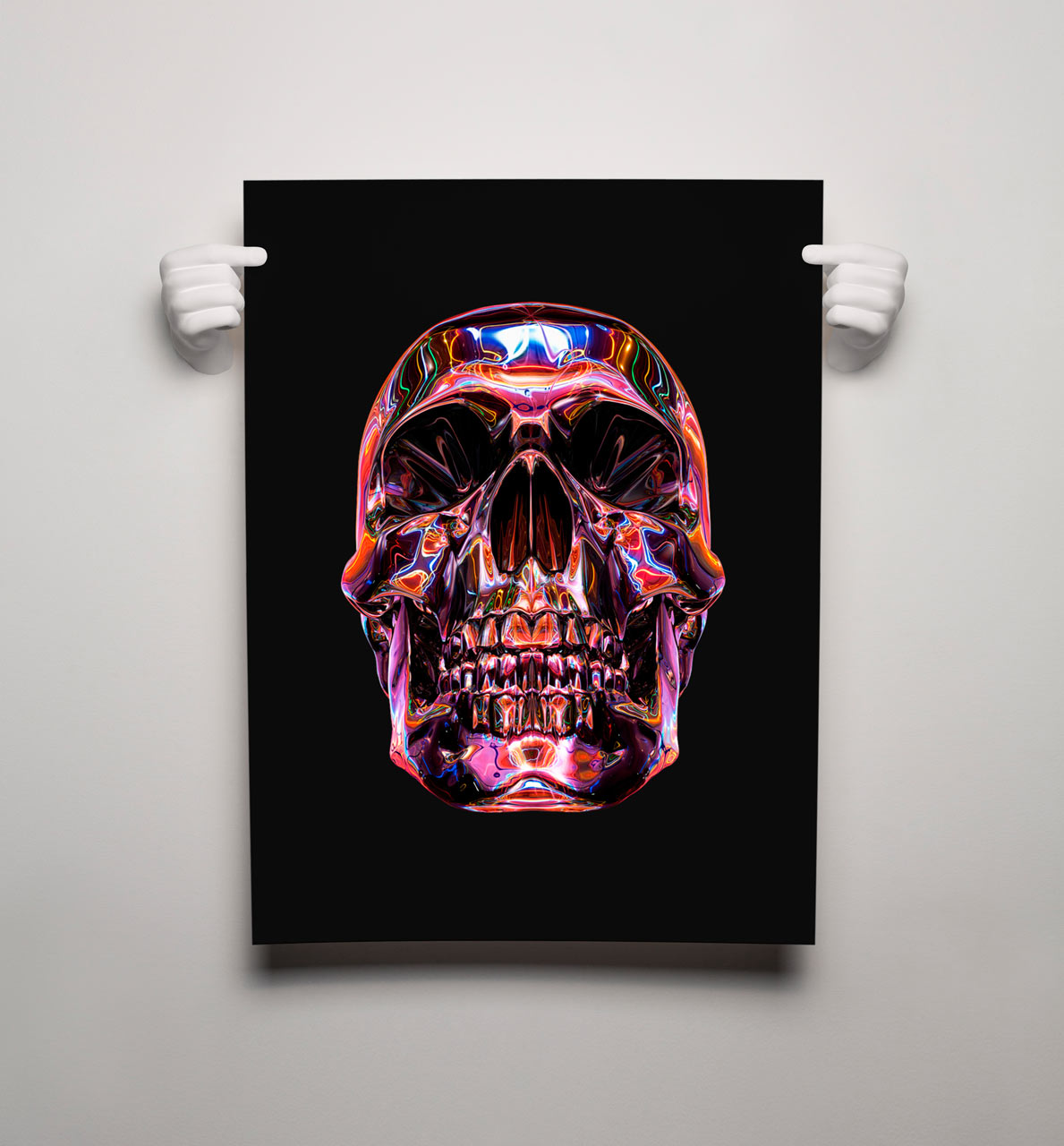 3D painted skull art