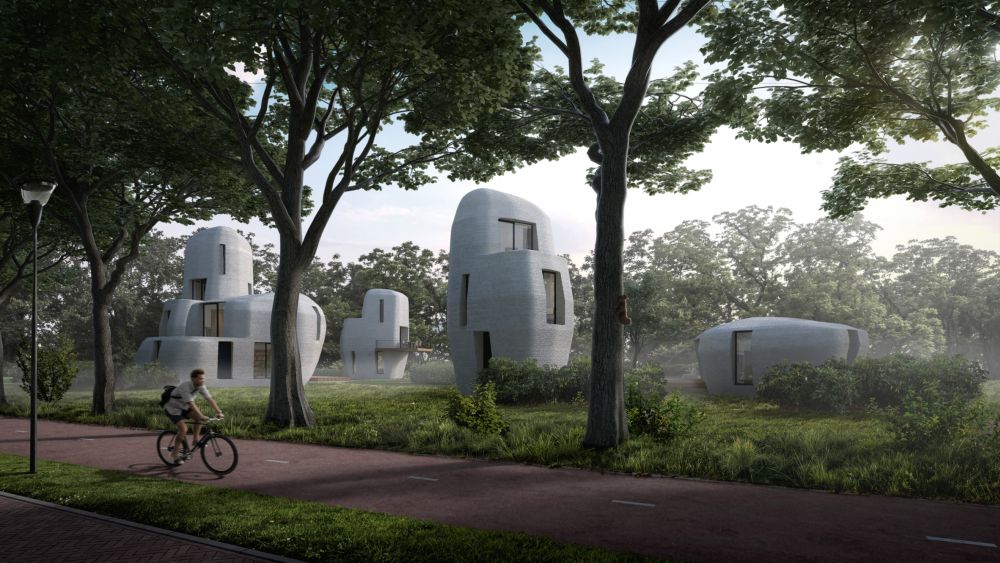 3D printing a collection of concrete houses