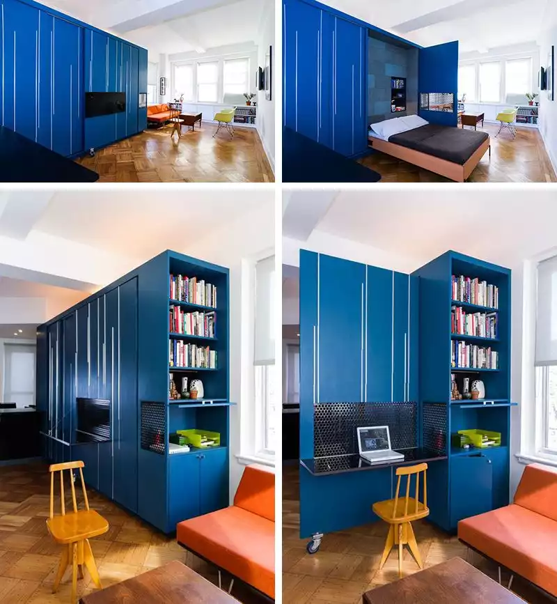 400 square foot apartment in New York - murphy wall bed