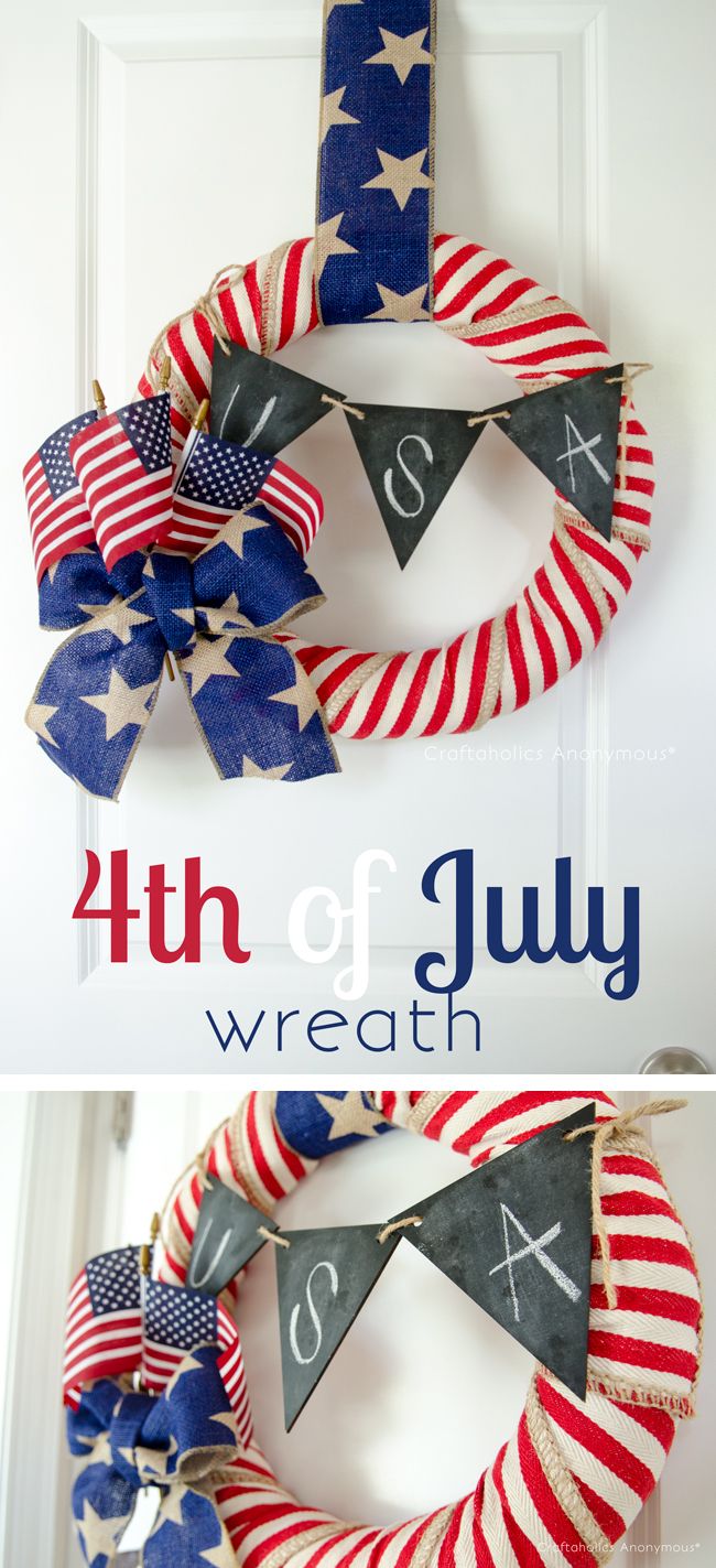 4th of july wreath collage