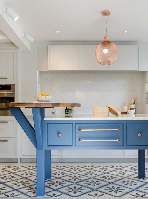 A Blue and White Calming Kitchen Space