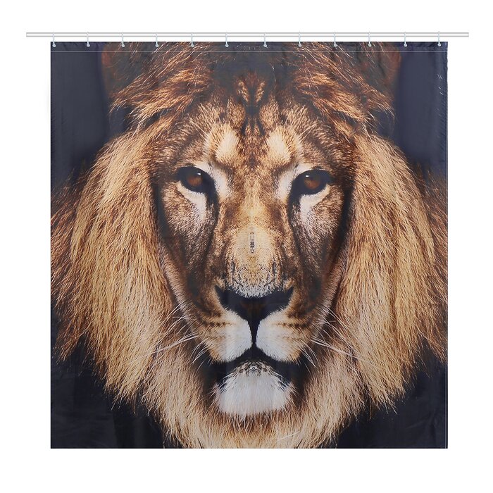 A Bold Lion Shower Curtain