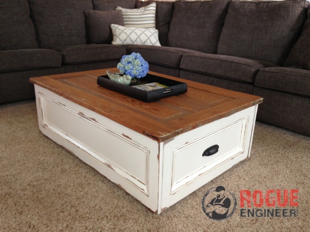 A Distressed Coffee Table with Storage
