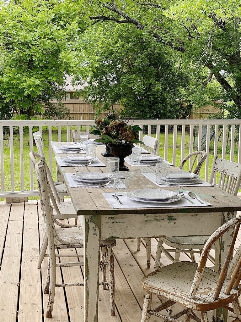 A Farmhouse Table Can Be Used Inside Or Outside