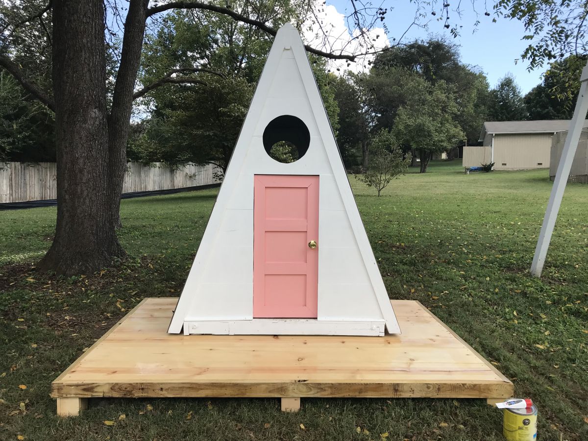A-Frame Playhouse with Metal Roofing