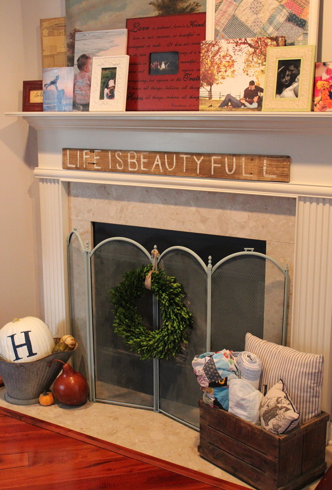 A Painted Metal Fireplace Screen