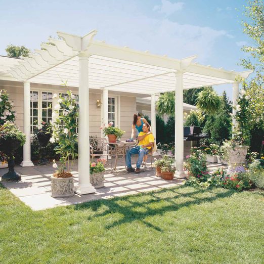 plant-filled pergola