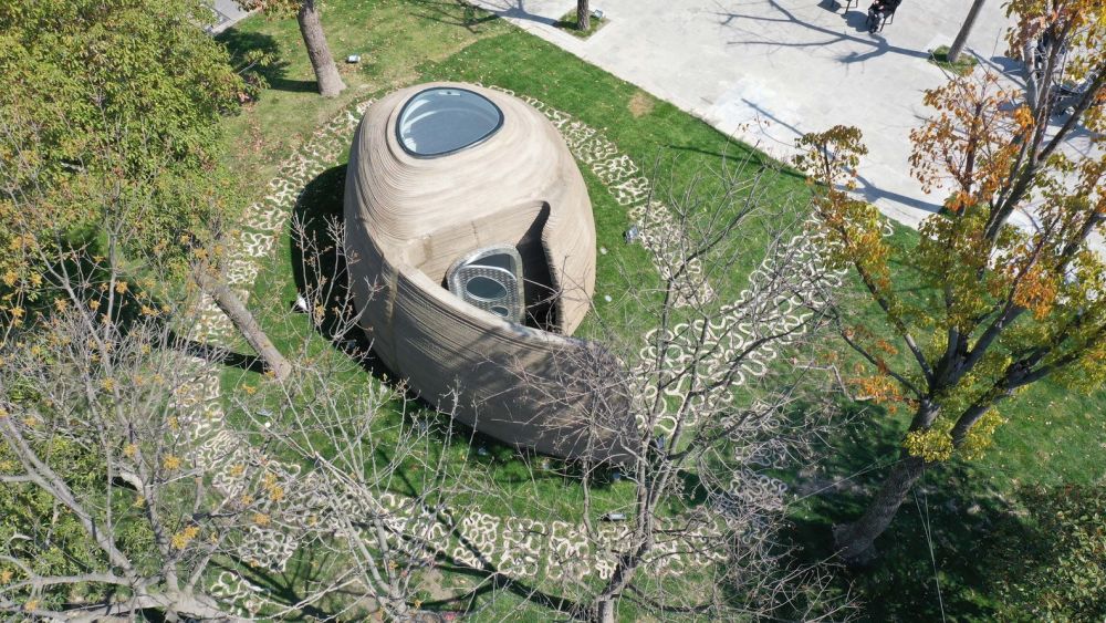 A Robot 3D Printed Concrete Book Cabin by Professor XU Weiguos Team