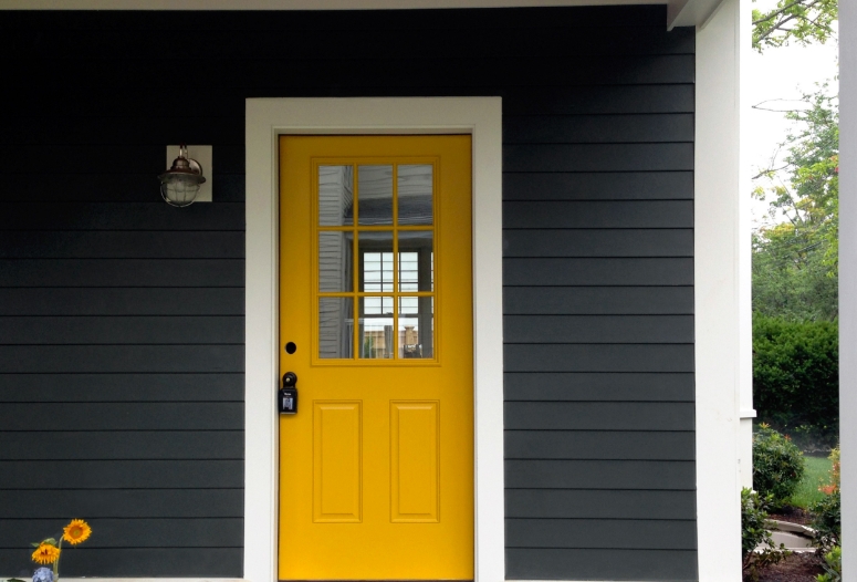 A Yellow Front Door for Contrast