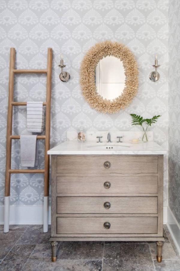 A coastal inspired powder room design