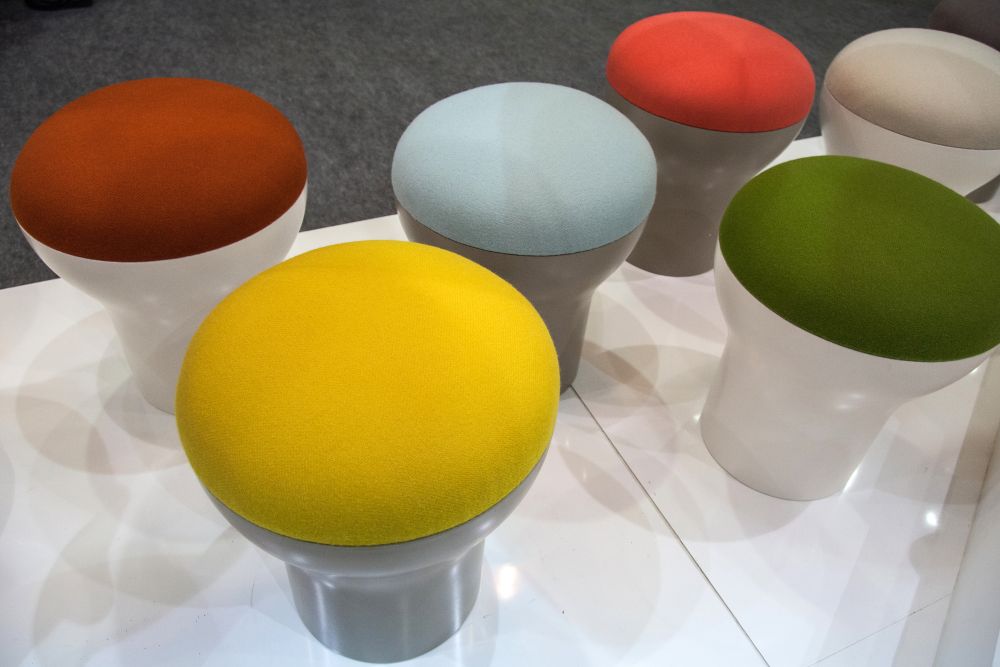 A collection of colorful stools