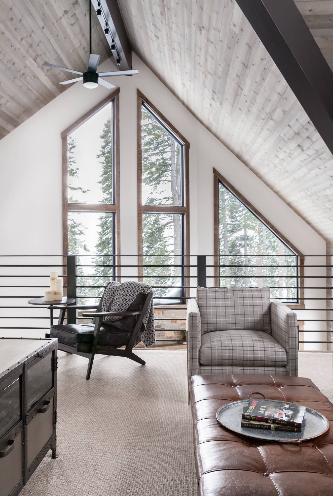 A frame cabin expanded living area