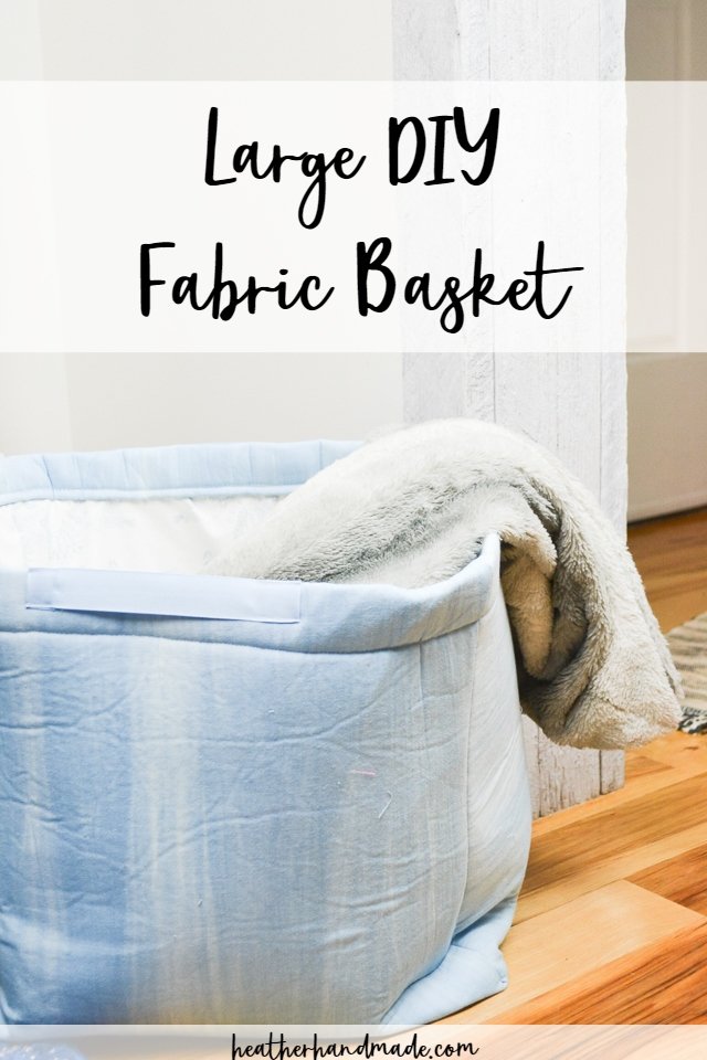 A large and cozy-looking fabric basket