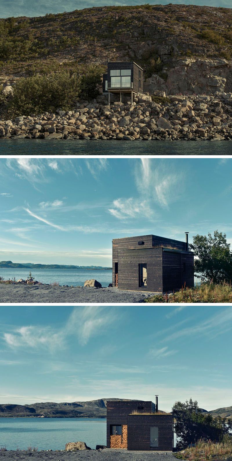 A small house on the coast rocks