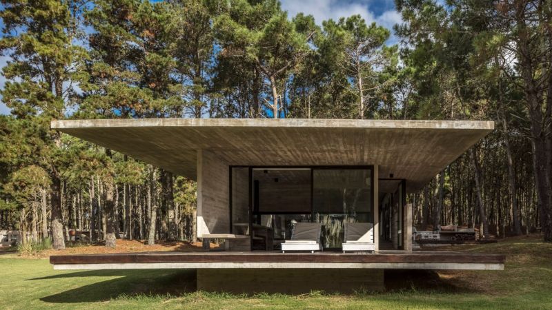 A summer house made out of concrete 1