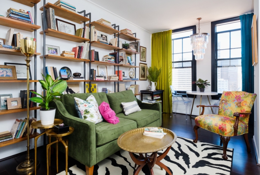 A super colorful and fun living room