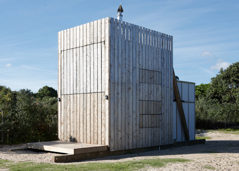 A tiny house on a sled back